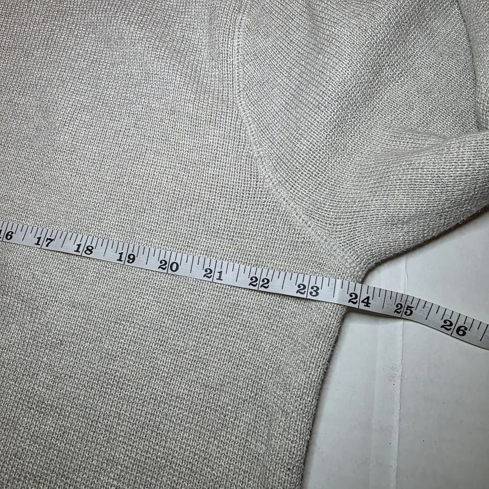 J.Crew Men’s Cotton Quarter-Zip Sweater – XL – Textured Knit Light Grey